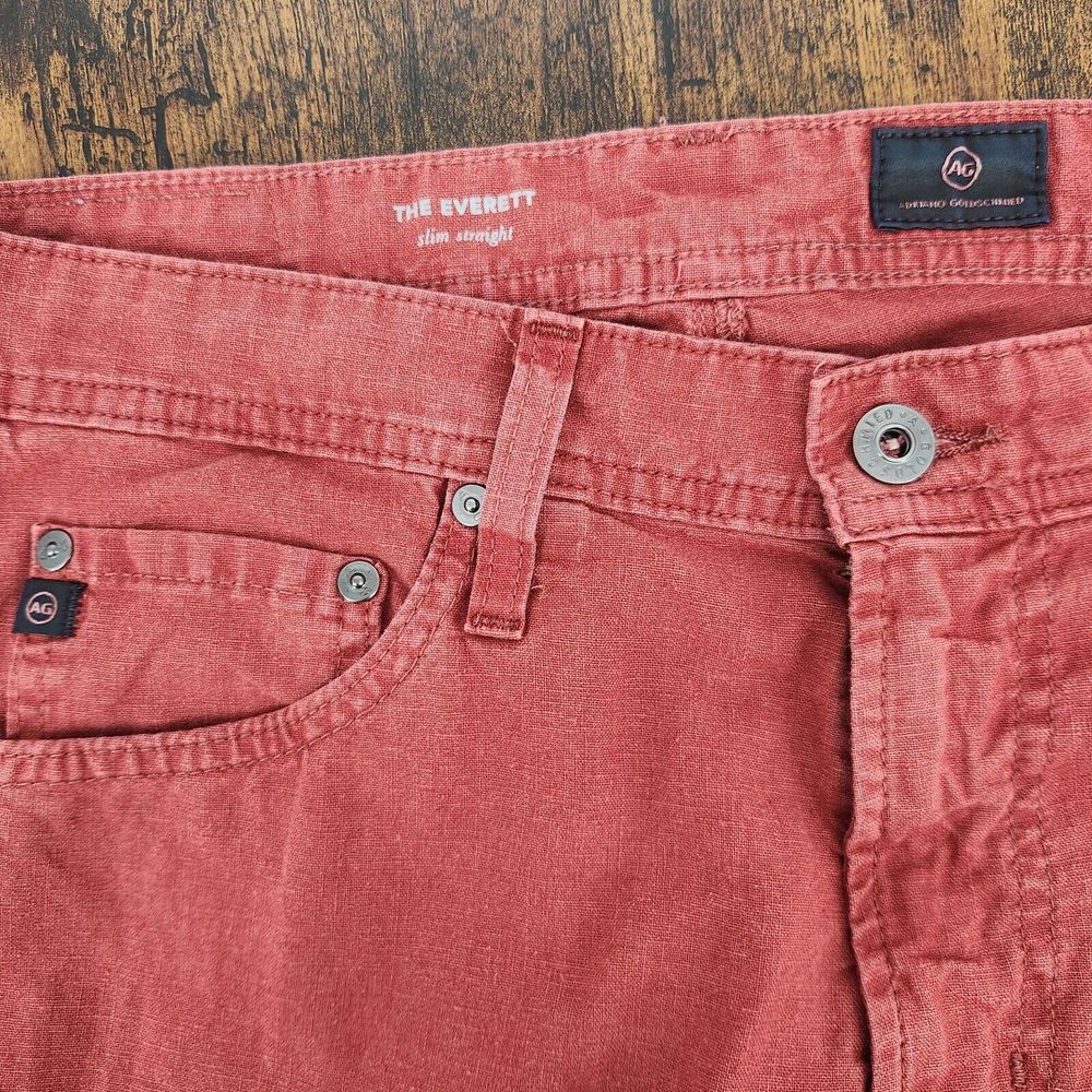 AG Adriano Goldschmied "The Everett" Slim Straight Pants Jeans Mens 31x34 LINEN